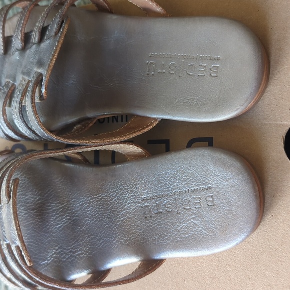 Bedstu Zora Grey Rustic Silver Metallic Sandals Size 8.5 - Picture 5 of 5